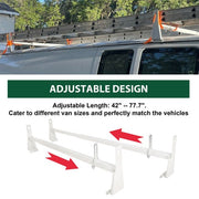 DURAFORCE 41"-77" Universal Ladder Roof Racks 2 Bars For Express GMC Savana Ford E-Series