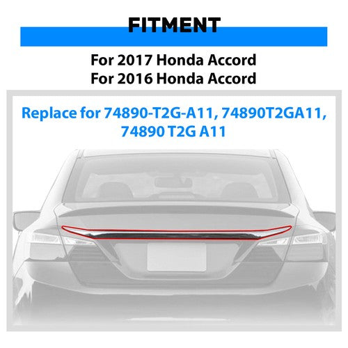 Rear License Garnish Chrome Trim Trunk Molding for 2016 2017 Honda Accord Sedan