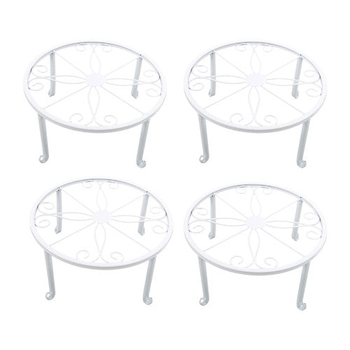 DURAFORCE 4PCS Plant Stand for Flower Pot Potted Holder Indoor Outdoor Metal 9in
