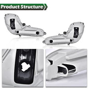 DURAFORCE Clear Bumper Fog Lights for Hyundai Accent 2012-2017 w/ Bulbs Wiring Switch