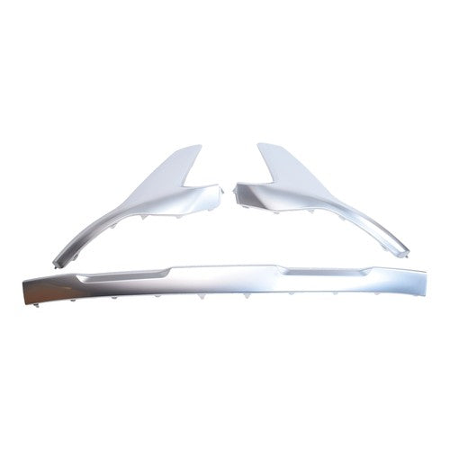 DURAFORCE Front Bumper Skid Plate Molding Deflector Silver For Hyundai Santa Fe 2021-2023