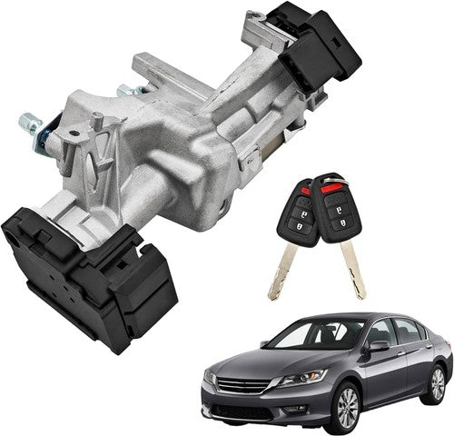 DURAFORCE Ignition Lock Cylinder Switch Assembly 2 Keys Shells For 2013-2017 Honda Accord