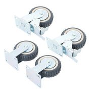 DURAFORCE 4 pieces of gray PU straight wheel polyurethane swivel wheels 2 straight wheels
