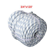 DURAFORCE 3/4" x 120' Double Braided Polyester Rope 3200 Lbs Breaking Strength For Swing