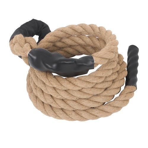 DURAFORCE 1.5” × 15FT Climbing Rope Gym Fitness Strength Training Exercise Rope Brown