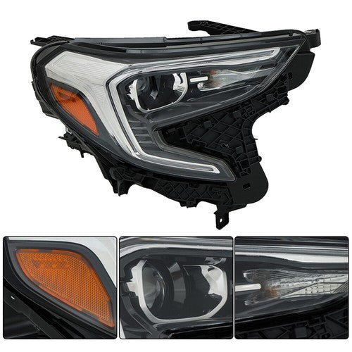 DURAFORCE Xenon HID Clear Chrome Projector Headlights Right Set For GMC Terrain 2018-2021