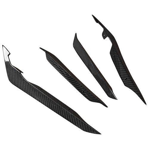 DURAFORCE 4PCS Carbon Fiber Front Bumper Side Blade Canard Fin for Subaru WRX VB S4
