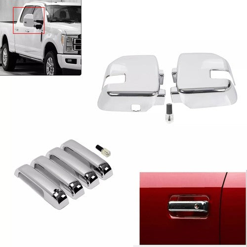 Full Chrome Mirror Handle Cover for Ford F250 F350 450 550 Super Duty 2017-2022