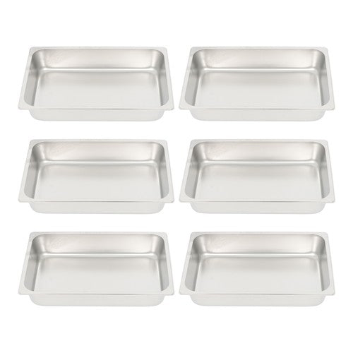 DURAFORCE 4 Inch Deep Restaurant Steam Table Pans 6 Pack Full Size Without Lid