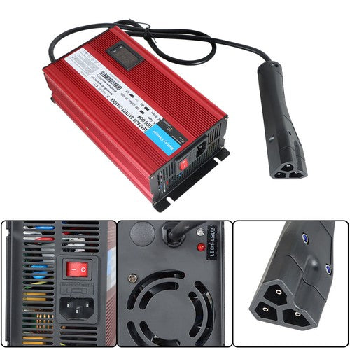 DURAFORCE New 48 V 12A Charger "Triangle" 3 Pin Style Plug For EZGO RXV & TXT Golf Cart