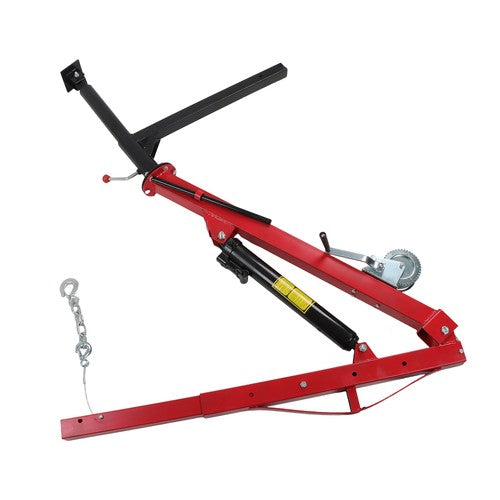 DURAFORCE 500Lbs Truck Hydraulic Dock Jib Engine Hoist Crane Hitch Mount Red