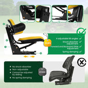 DURAFORCE Yellow Tractor Suspension Seat Fit For John Deere 2350 2355 2440