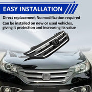 DURAFORCE ZZ2V00502 Front Bumper Upper Grille Grill w/Chrome Trim for Honda CRV 2012-2014