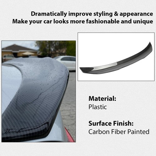 Rear Trunk Spoiler For 2014 2024 Infiniti Q50 Carbon Fiber Painted PSM Style