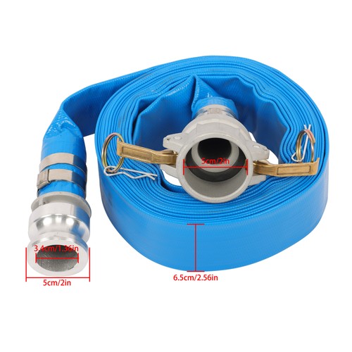 DURAFORCE For Pool 1-1/2" x 25ft PVC Irrigation Discharge Hose With Aluminum Connectors