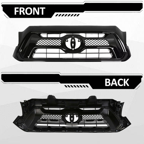DURAFORCE Front Bumper Gloss Black Grille Grill for Toyota Tacoma 2012 2013 2014 2015
