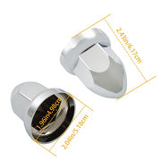 DURAFORCE 40pcs ABS Chrome 33mm Push-on Bullet Flanged Lug Nut Covers for Semi Trucks