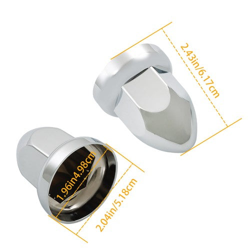 DURAFORCE 40pcs ABS Chrome 33mm Push-on Bullet Flanged Lug Nut Covers for Semi Trucks