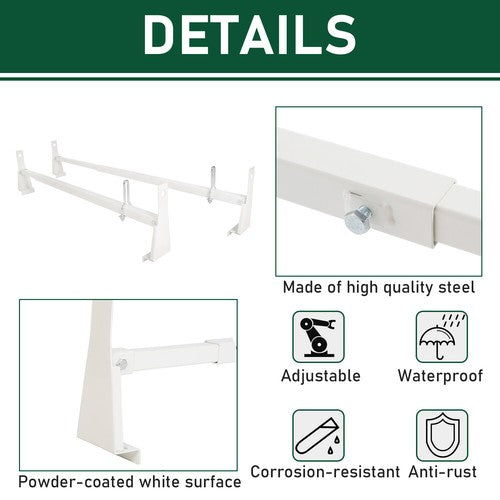 DURAFORCE 41"-77" Universal Ladder Roof Racks 2 Bars For Express GMC Savana Ford E-Series