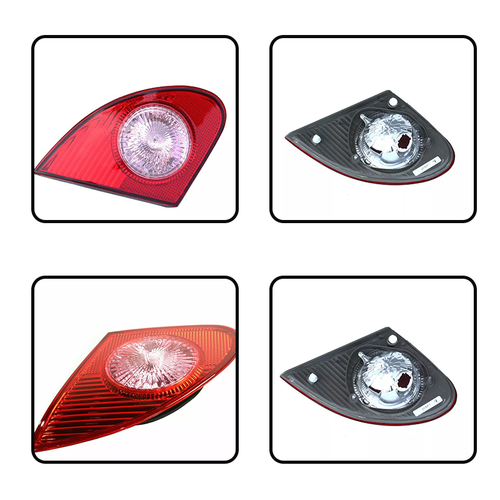 DURAFORCE 4PCS Rear Tail Lights Lamp Clear & Red Lens For 2003 04 2005-2008 Toyota Corolla