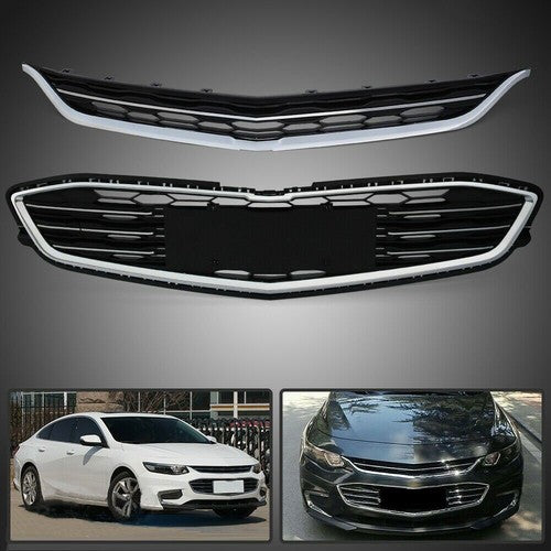DURAFORCE Front Bumper Upper&Lower Grille ABS Plastic Grill For Chevrolet Malibu 2016-2018