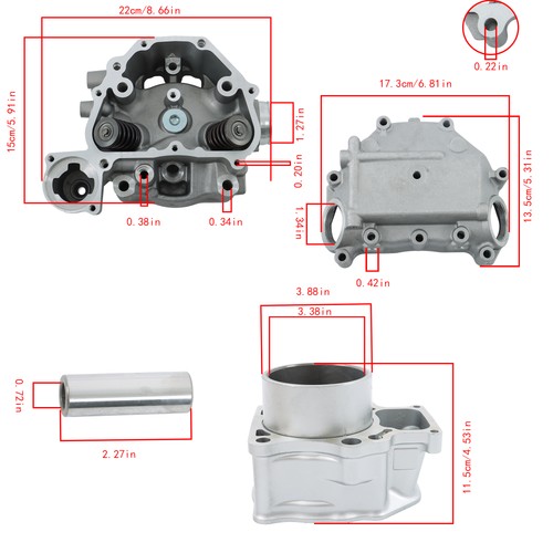 DURAFORCE Cylinder Head Cover + Cylinder Head Sleeve Cylinder Gasket Kit For HONDA TRX500