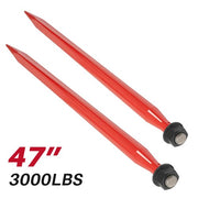 DURAFORCE 2Pcs Hay Bale Spear 47" 3000 lbs Quick Attach Spike Fork for Tractors Loaders