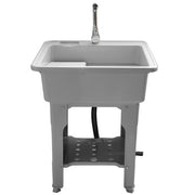 DURAFORCE 65 Freestanding Sink Commercial Laundry & Utility Room Sinks with Faucet Gray