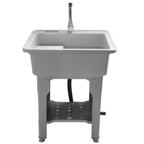 DURAFORCE 65 Freestanding Sink Commercial Laundry & Utility Room Sinks with Faucet Gray