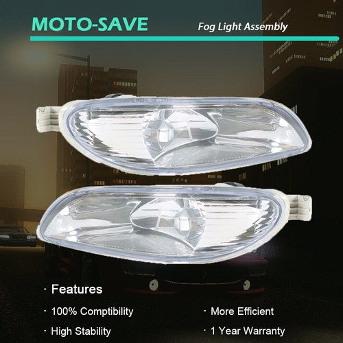DURAFORCE Pair LH+RH Front Fog Lights w/9006 Bulbs For Toyota Camry Corolla Solara 02-08