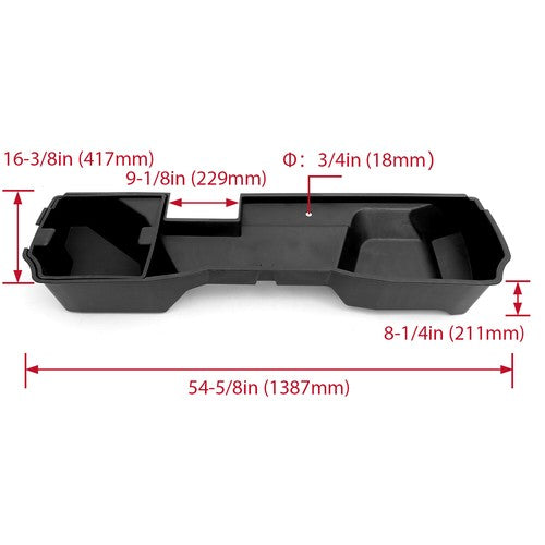 Underseat Storage Box for 14-19 Silverado Sierra 1500 2500HD Extended Double Cab
