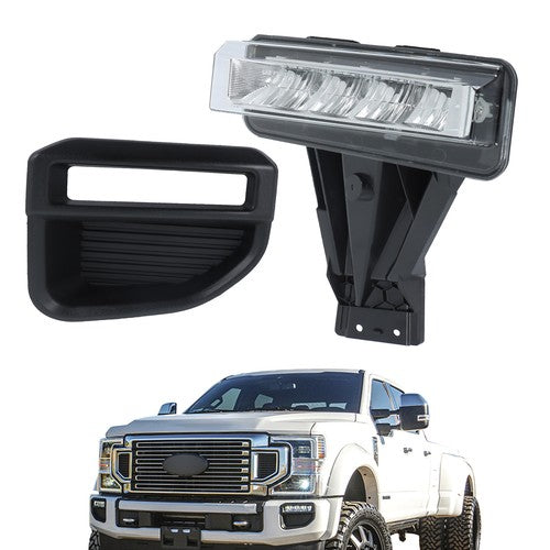 DURAFORCE Front Left Side LED For Ford F250 F350 F450 Super Duty 2020-22 Chrome Fog Light