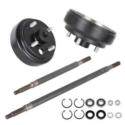 DURAFORCE 24 Spline Rear Axle And Brake Hub Drum Assembly Kit Golf Cart For EZGO 1982-Up