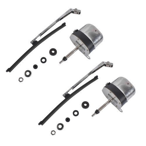 DURAFORCE Stainless Windshield Wiper Motor Kit Street Hot Rod Universal Boat For Chevy 12V