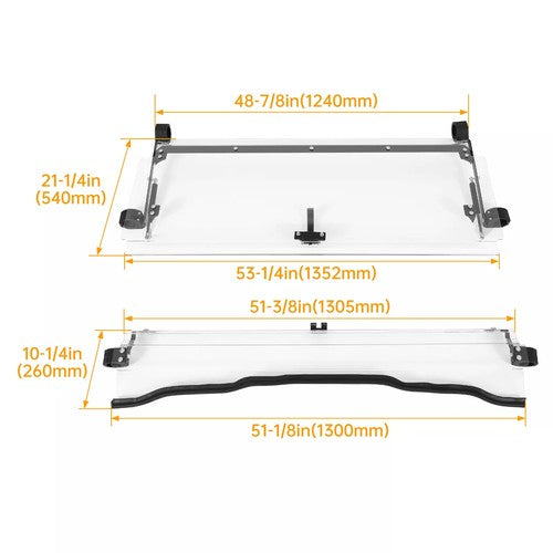 DURAFORCE For Honda Pioneer 1000 /1000-5 UTV Flip Windshield 2016-2025 w/Gas Spring