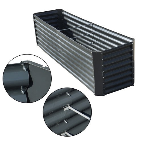 DURAFORCE 8x2x2 Ft Metal Raised Garden Beds Metal Planter Box Easy Assembl