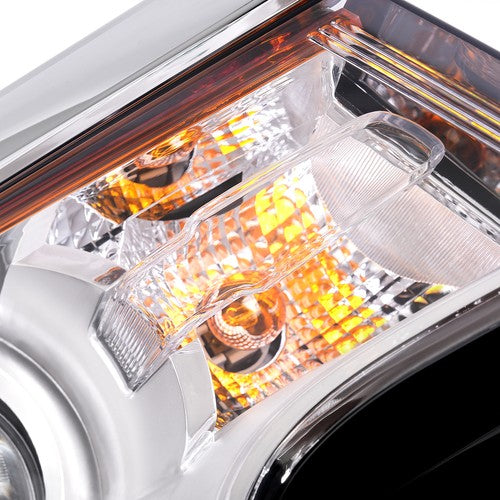 Headlamps Headlights Left Right for Ford Edge 2011 2014 Halogen Chrome Housing