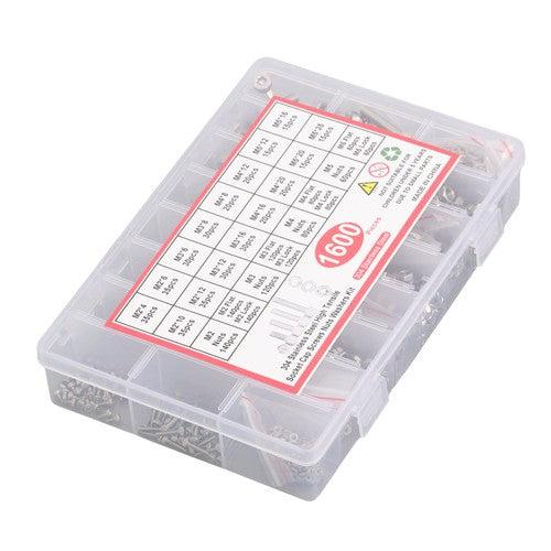 DURAFORCE 1600 Piece Metric Screw Assortment,M2 M3 M4 M5 Metric Bolt ,304 Stainless Steel