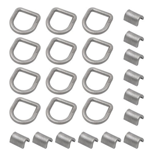 DURAFORCE 1/2 Inch Heavy Duty Weld-On Forged D Ring Fracture Strength 12,000lbs (12 Pack)