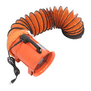 DURAFORCE Portable Blower Steel 8 Inch, 900CFM 180W Industrial Orange 16.4ft Ducting