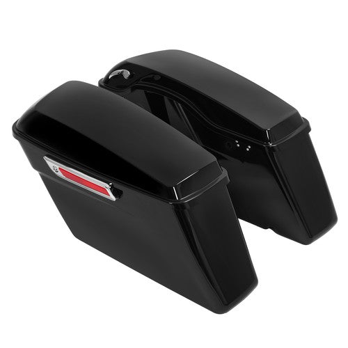 DURAFORCE Vivid Black Hard Saddlebags Saddle Bags For Harley Street Road King Glide 94-13