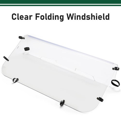 DURAFORCE Front Clear Folding Full Windshield For 2003-2013 Kawasaki Mule 3000 & 3010