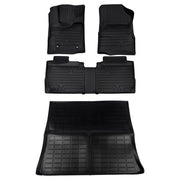DURAFORCE Front and Second Row Trunk Floor Mats Liners Black for Chevy Equinox GMC Terrain