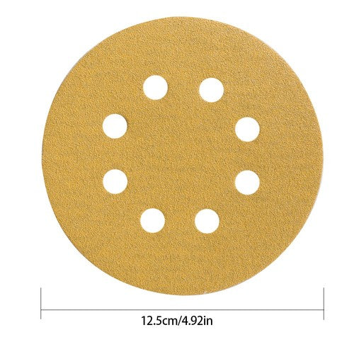 DURAFORCE 100 Pack 5 Inch 8-Hole 100 Grit Hook-and-Loop Sanding Disc Sander Paper