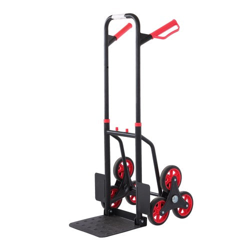 DURAFORCE W/ 6 TPR Wheels Stair Climbing Hand Truck Capacity:440lbs Telescoping Handle