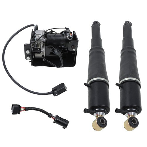 DURAFORCE Rear Pair Air Suspension Shocks & Compressor For Chevrolet Cadillac GMC 01-13