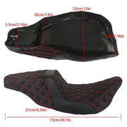 DURAFORCE Red Lattice Stitch Carbon Fiber Gripper Step 2 Up Seat For Touring 2008-2020