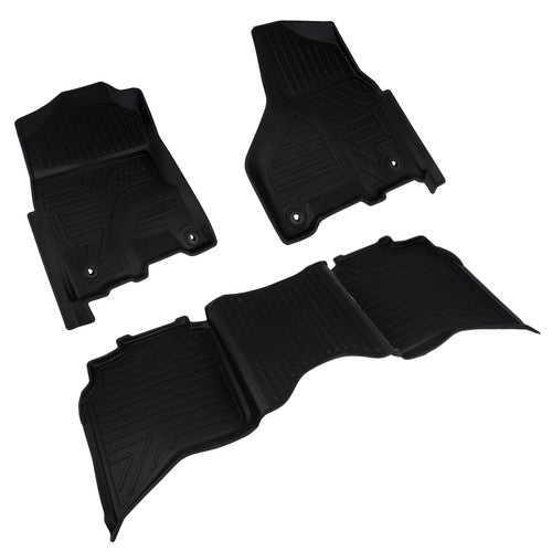 DURAFORCE TPE Floor Mats Front LH & RH Fits Dodge Ram 1500 2500 3500 Crew Cab 2013-2018