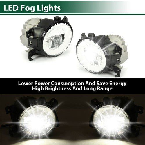 DURAFORCE LED Fog Lights Lamps Driver & Passenger For 2014-2020 Infiniti Q50 QX60 QX80