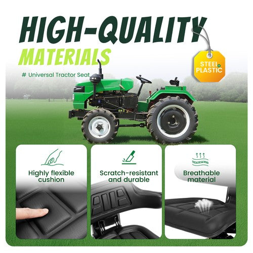 DURAFORCE Tractor Suspension Seat Adjustable Forklift Seat Waterproof Seat Mower Digger